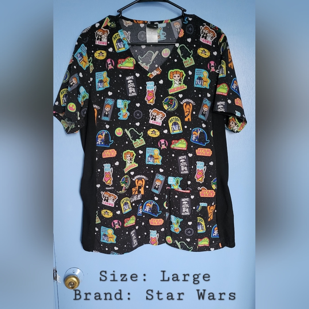 Star Wars Brand scrub top: Large/Black